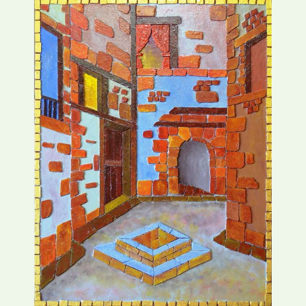 Santina Art Gallery,Village,Painting - Mixed Materials,artist,art,lebanon,beirut