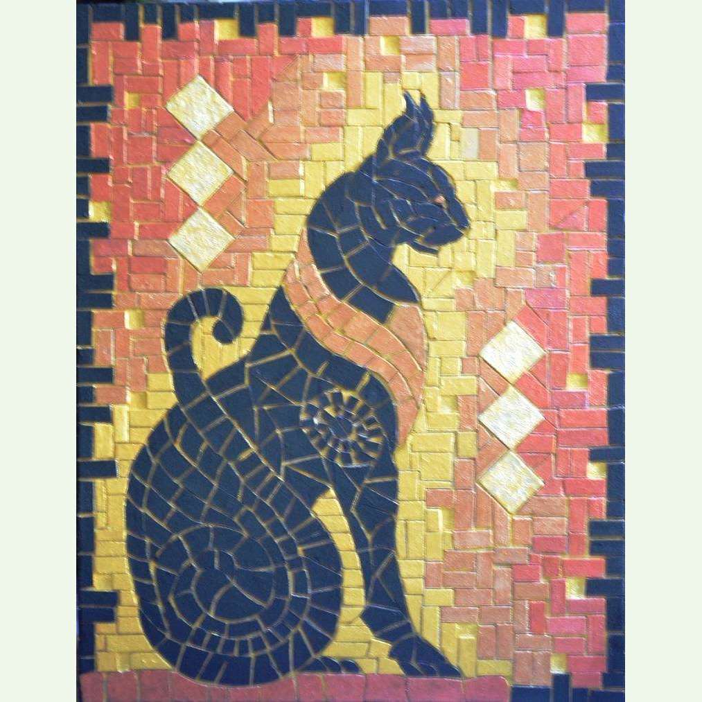 Santina Art Gallery,Sacred Cat,Painting - Mixed Materials,artist,art,lebanon,beirut