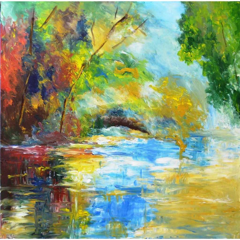 Santina Art Gallery,The Ibrahim River,Painting - Special Material,artist,art,lebanon,beirut