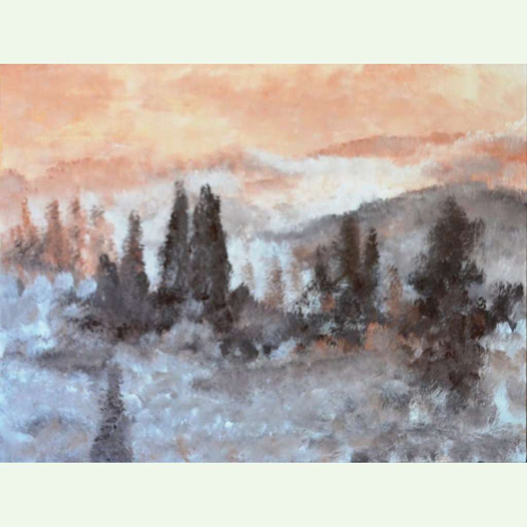 Santina Art Gallery,Snow Fog,Painting - Acrylic,artist,art,lebanon,beirut